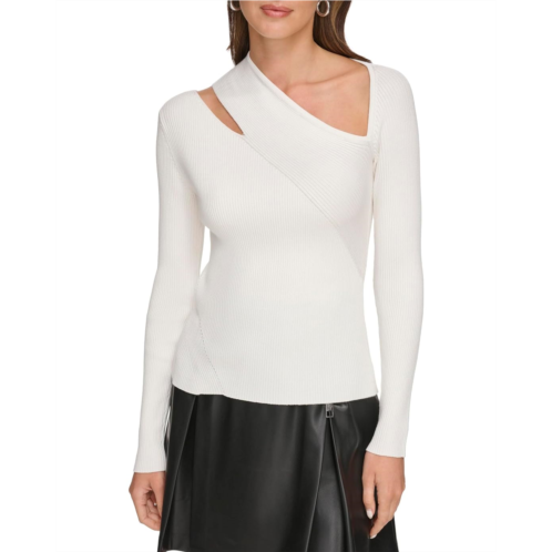 Womens DKNY Long Sleeve Ribbed Cutout Sweater