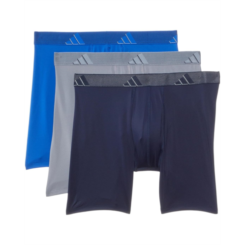 Mens adidas Athletic Fit Microfiber Boxer Brief Underwear 3-Pack