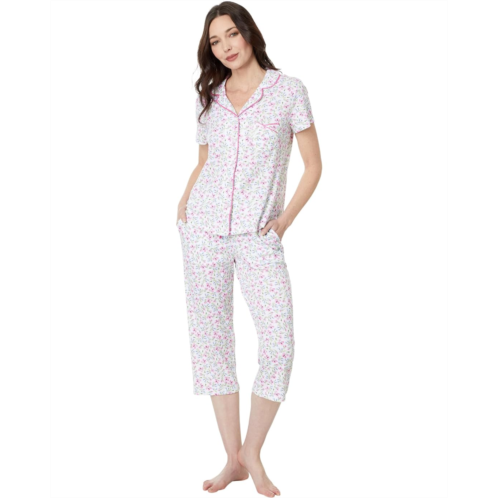 Womens Karen Neuburger Petite Blooming Breeze Two-Piece Short Sleeve Girlfriend Long Pj Set