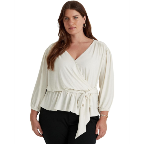 POLO RALPH LAUREN Plus Size Jersey Peplum Blouse