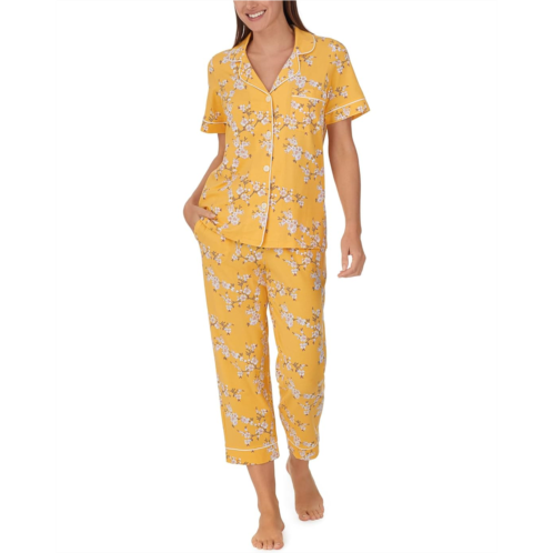 Womens Bedhead PJs Organic Cotton Short Sleeve Cropped PJ Set