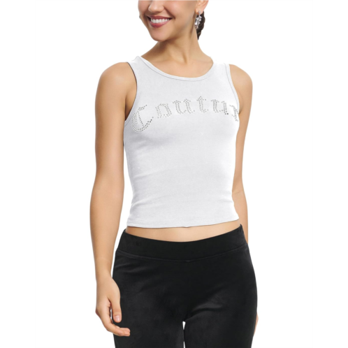 Womens Juicy Couture Couture Fitted Tank With Curved Hotfix