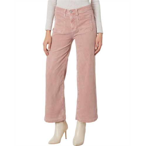 Womens AG Jeans Kassie High-Rise Wide Leg Crop in Hi-White Rosy Blush