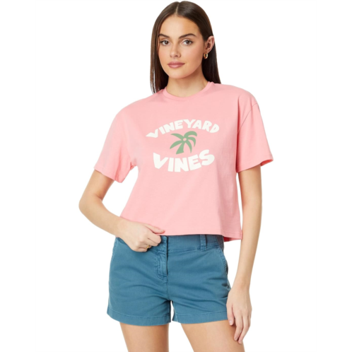 Womens Vineyard Vines Palm Tree Crop Ss T