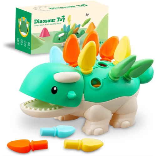 Sibalohan Toddler Montessori Toys Educational Dinosaur Game Learning Activities - Gifts for 6 9 12 18 Month Age 1 2 3 4 One Year Old Boy Girl Kid Birthday - Baby Sensory Fine Motor Skills De