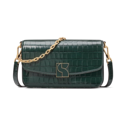 Kate Spade New York Dakota Croc Embossed Leather Medium Convertible Shoulder Bag