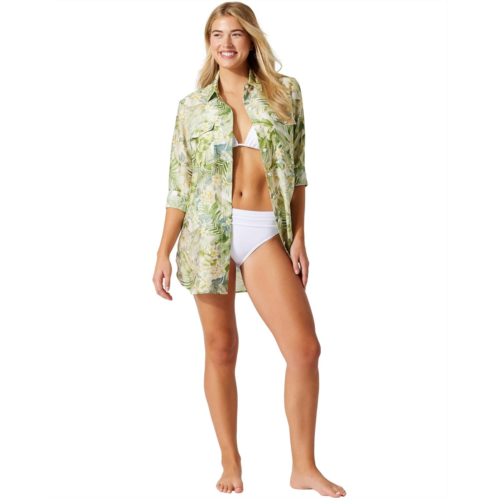 Womens Tommy Bahama Paradise Fronds Pocket Bf Shirt