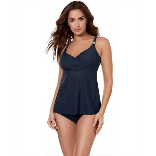 Womens Miraclesuit Solid Surplice Tankini Top