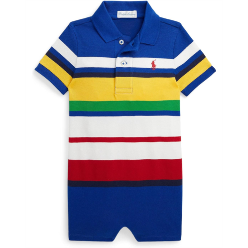 Polo Ralph Lauren Kids Striped Cotton Mesh Polo Shortall (Infant)