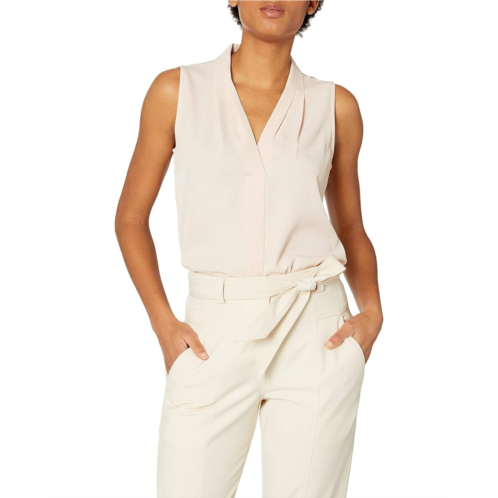 Womens Calvin Klein Sleeveless Blouse with Inverted Pleat (Standard and Plus)