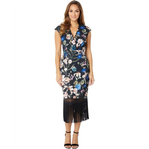 Badgley Mischka CDC Floral Fringe Dress