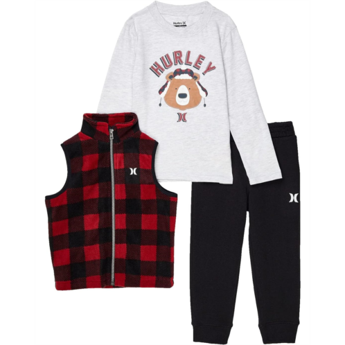 Hurley Kids All Over Print Polar Fleece Vest Three-Piece Set (Toddler)