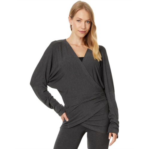 Womens Norma Kamali Long Sleeve Dolman Wrap Top