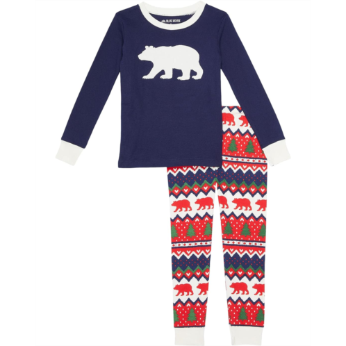 Little Blue House by Hatley Kids Fair Isle Bear Applique Pajama Set (Toddler/Little Kids/Big Kids)