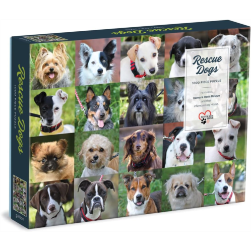 Galison Rescue Dogs Puzzle, 1000 Pieces, 27” x 20” - Difficult Dog Jigsaw Puzzle Featuring Stunning and Colorful Artwork - Thick, Sturdy Pieces, Challenging Family Activity