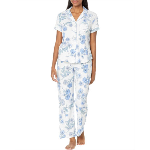 Karen Neuburger Petite Spring Dreamer Girlfriend Short Sleeve Long PJ Set