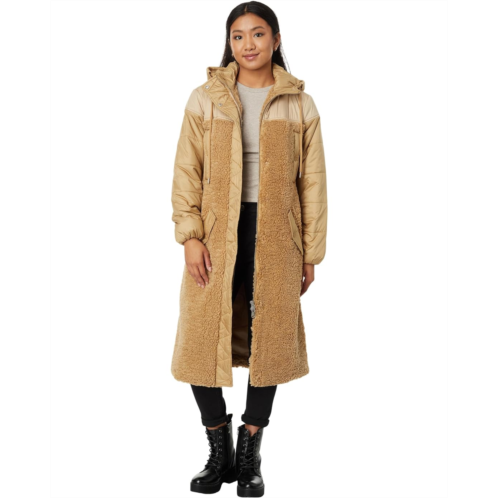 Avec Les Filles Coat Mixed Media Hooded