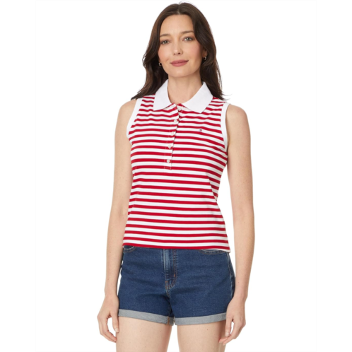 Womens Tommy Hilfiger Sleeveless Stripe Polo
