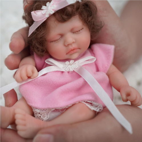 Mire & Mire Reborn Baby Dolls 7 Girl Micro Preemie Full Body Silicone Baby Doll Lifelike Mini Reborn Doll Surprice Children Anti-Stress