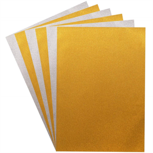 Baker Ross AX306 Gold & Silver Glitter A4 Card - Pack of 16, Creative Art Supplies for Kids, Seasonal Crafts and Decorations