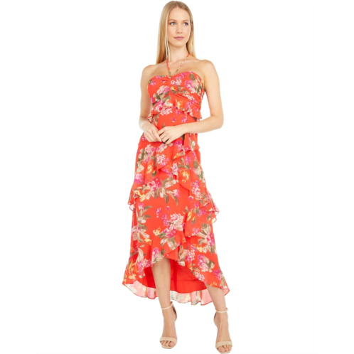 WAYF Zander Tiered Halter Midi Dress