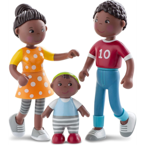 HABA Little Friends Family Time - Mom, Dad and Baby Dollhouse Toy Figures
