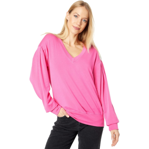 SUNDRY Pleated Sleeve Sweatshirt