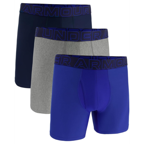 Mens Under Armour 3-Pack Performance Tech Solid 6 Boxer Briefs
