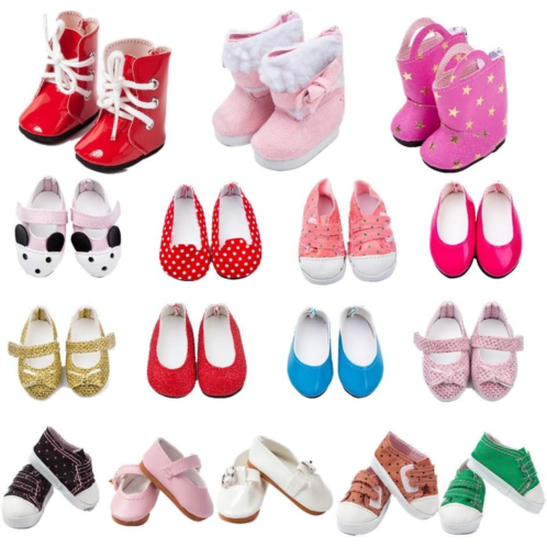 TOYYSB 6 Pairs Doll Shoes Fits 14.5 Inch Doll American Wellie Wishers Dolls 100% Get Boots Doll Accessories