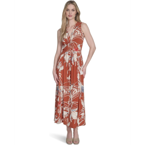 Womens Calvin Klein Matte Jersey Floral Knot Aline