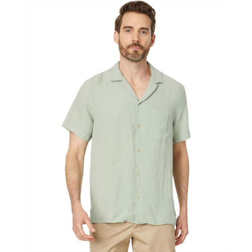 Mens Lucky Brand Linen Camp Collar Short Sleeve Shirt