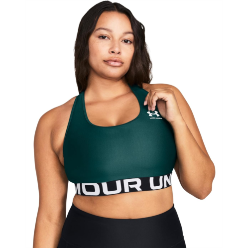 Womens Under Armour HeatGear Authentics Mid Impact Branded Sports Bra