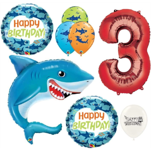 Ballooney  s Ultimate Great White Shark Ocean Sea Creatures Theme 3rd Birthday Party Event Balloons Bouquet