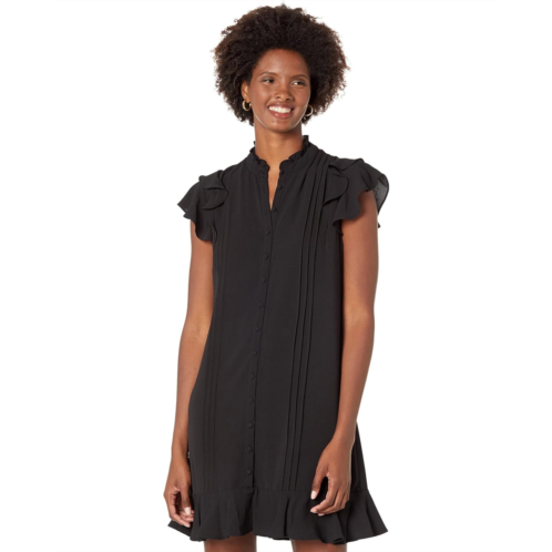 CeCe Pin Tuck Button Front Dress