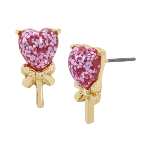 Betsey Johnson Heart Lollipop Stud Earrings