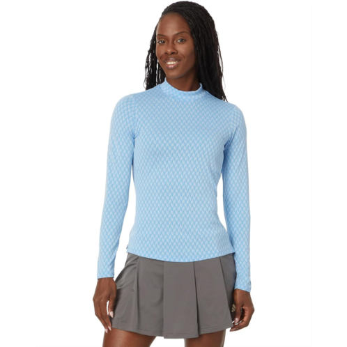 Womens adidas Golf Ultimate365 HeatRdy Mock Long Sleeve Golf Polo Shirt
