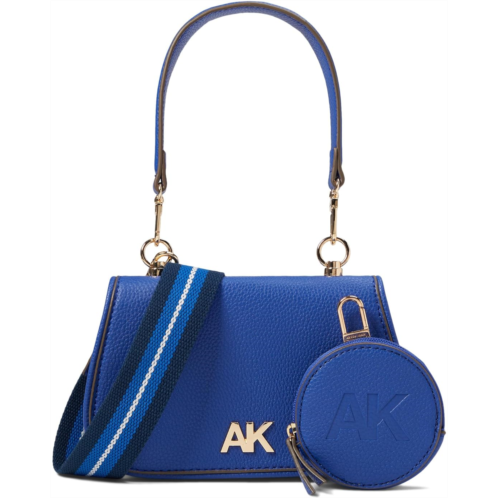 Anne Klein Convertible Flap Shoulder Bag w/ Web Strap & Coin Purse