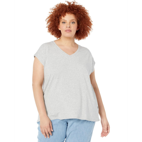 L.L.Bean Womens LLBean Plus Size Beyond Soft Short Sleeve V-Neck Tee