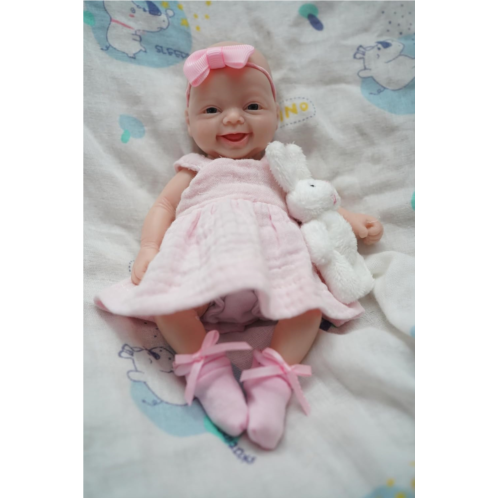 Mire & Mire Reborn Baby Doll 7 Inch Silicone Doll Girl Mini Realistic Newborn Baby Dolls Silicone Full Body Stress Relief…