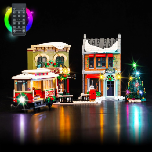 LocoLee LED Light Kit for Lego Holiday Main Street 10308, Upgraded Remote Control Creative Lighting Set Accessories Compatible with Lego 10308 Building Set (Lights Only, No Models)