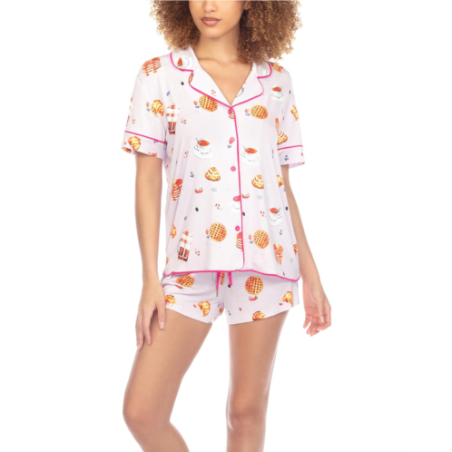 Womens Honeydew Intimates All American Jersey & Lace Shortie Set