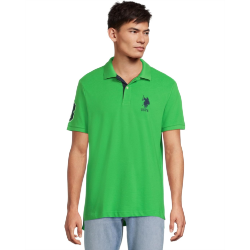 U.S. POLO ASSN. Slim Fit Big Horse Polo with Stripe Collar
