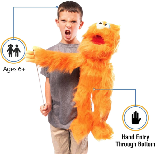 Silly Puppets 30 Orange Monster Puppet, Full Body Ventriloquist Style Puppet