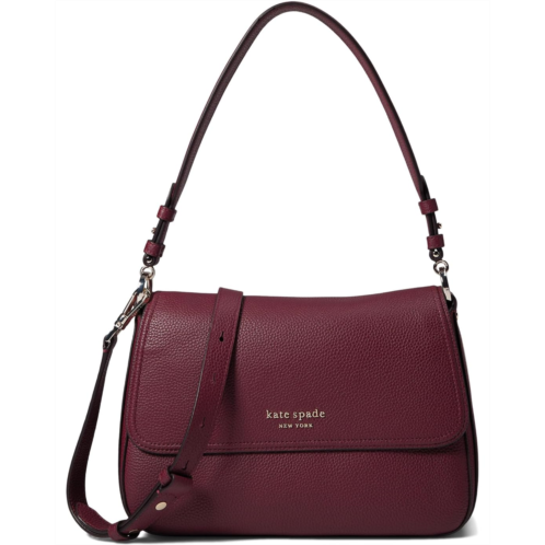 Kate Spade New York Hudson Pebbled Leather Medium Convertible Flap Shoulder Bag