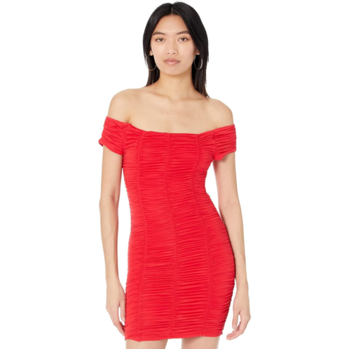 Bebe Off Shoulder Ruched Dress