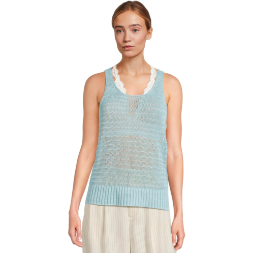 Womens Madewell Linen Vera Scoop Tank