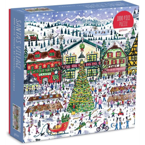 Galison Michael Storrings Santas Village 1000 Piece Puzzle from Galison - 27 x 20 Holiday Puzzle Featuring Beautiful Illustrations, Thick & Sturdy Pieces, Makes a Wonderful Gift!