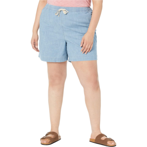 L.L.Bean Womens LLBean Plus Size Lakewashed Chambray Dock Shorts