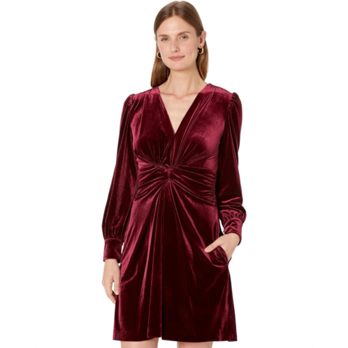 Womens Vince Camuto Velvet Twist Front Fit-and-Flare