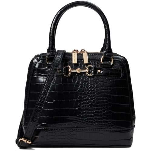 Anne Klein Mini Horsebit Top-Handle Satchel In Croco